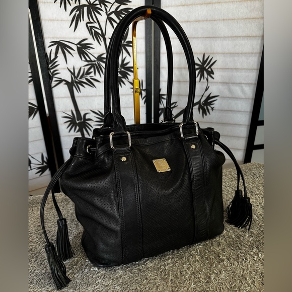 MCM Perforated calfskin leather bucket Tote Bag - Picture 2 of 12